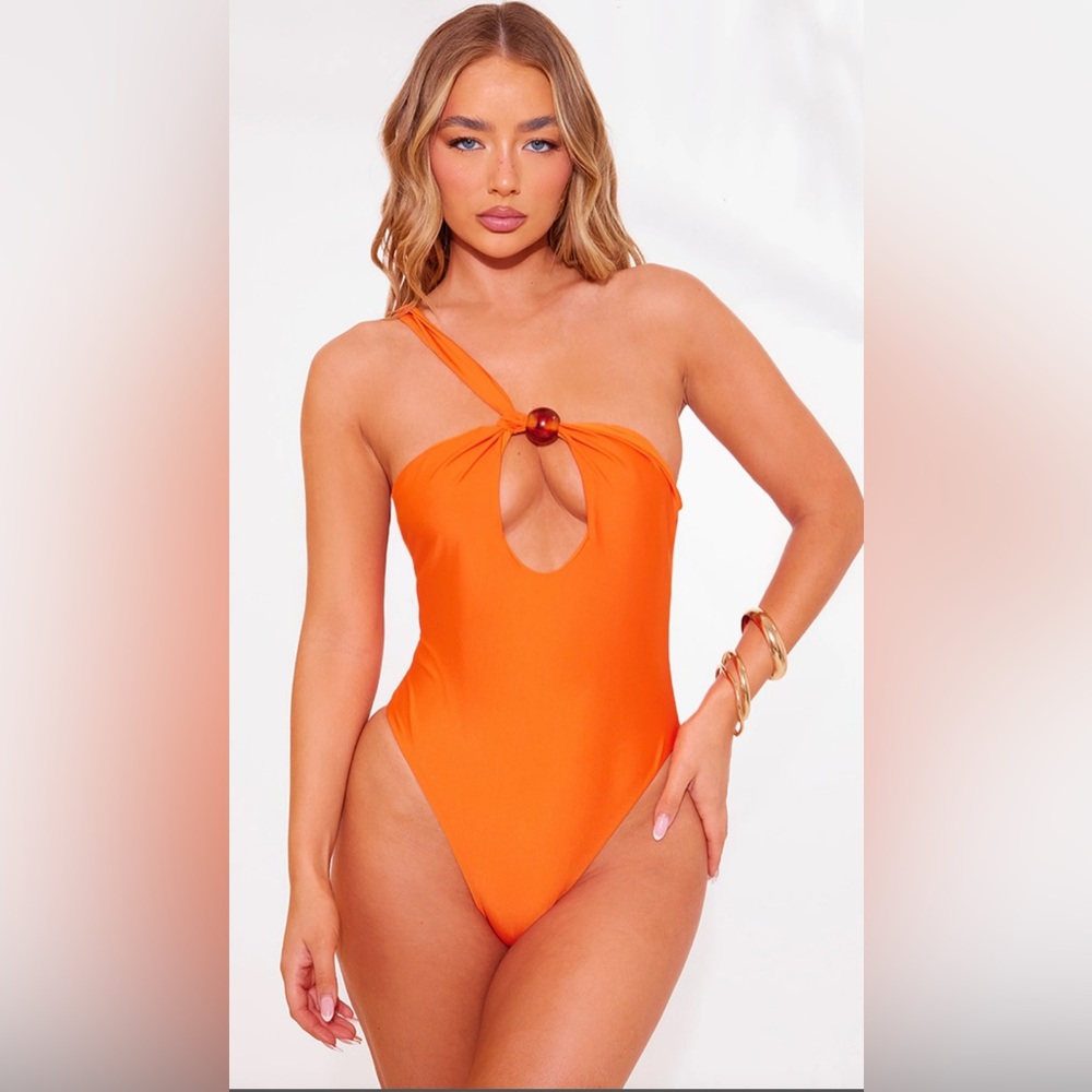 Orange Bead Detail Swimsuit